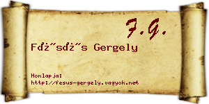 Fésüs Gergely névjegykártya