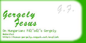 gergely fesus business card